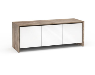 Barcelona 237, Triple-Width AV Cabinet, Natural Walnut /Gloss White 