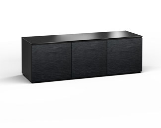 Chicago 237, Triple-Width AV Cabinet, Textured Black Oak