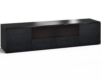 Chicago 245, Quad-Width AV Cabinet, Textured Black Oak