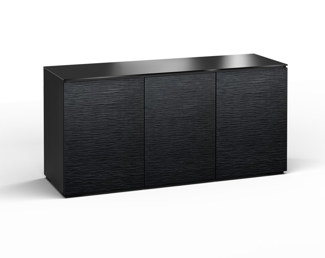 Chicago 337, Triple-Width AV Cabinet, Textured Black Oak