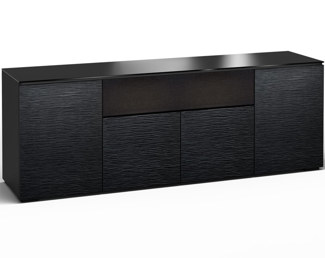 Chicago 345, Quad-Width AV Cabinet, Textured Black Oak