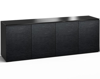 Chicago 347, Quad-Width AV Cabinet, Textured Black Oak