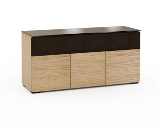 Denver 339, Triple-Width AV Cabinet, Textured Natural Oak