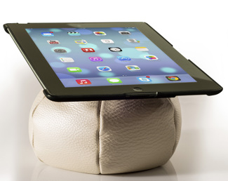 The Saddle Ipad Holder, Leather, Creme