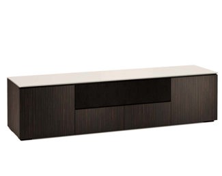 Manhattan 245 - Ebony Maro, Vertical Stripe Texture with Matte Taupe, Glass Top