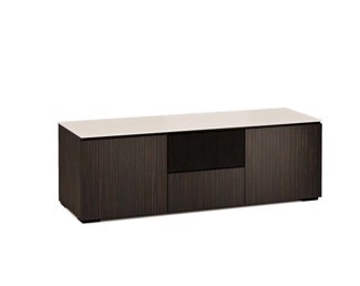 Manhattan 236 - Ebony Maro, Vertical Stripe Texture with Matte Taupe, Glass Top