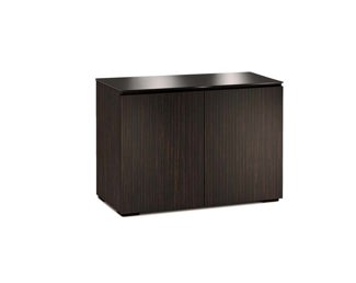 Manhattan 323 - Ebony Maro, Vertical Stripe Texture with Black, Glass Top