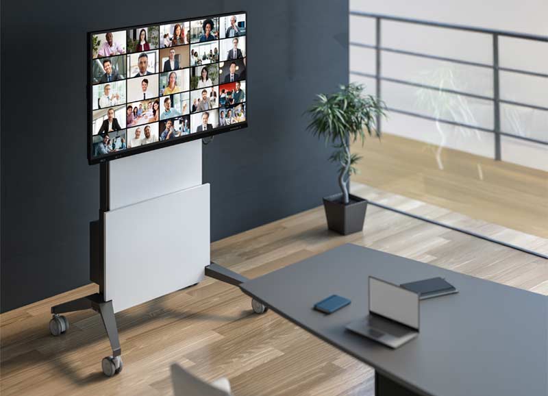 Electric Lift Mobile Stand, display stand, meeting rooms, conference rooms, businesses