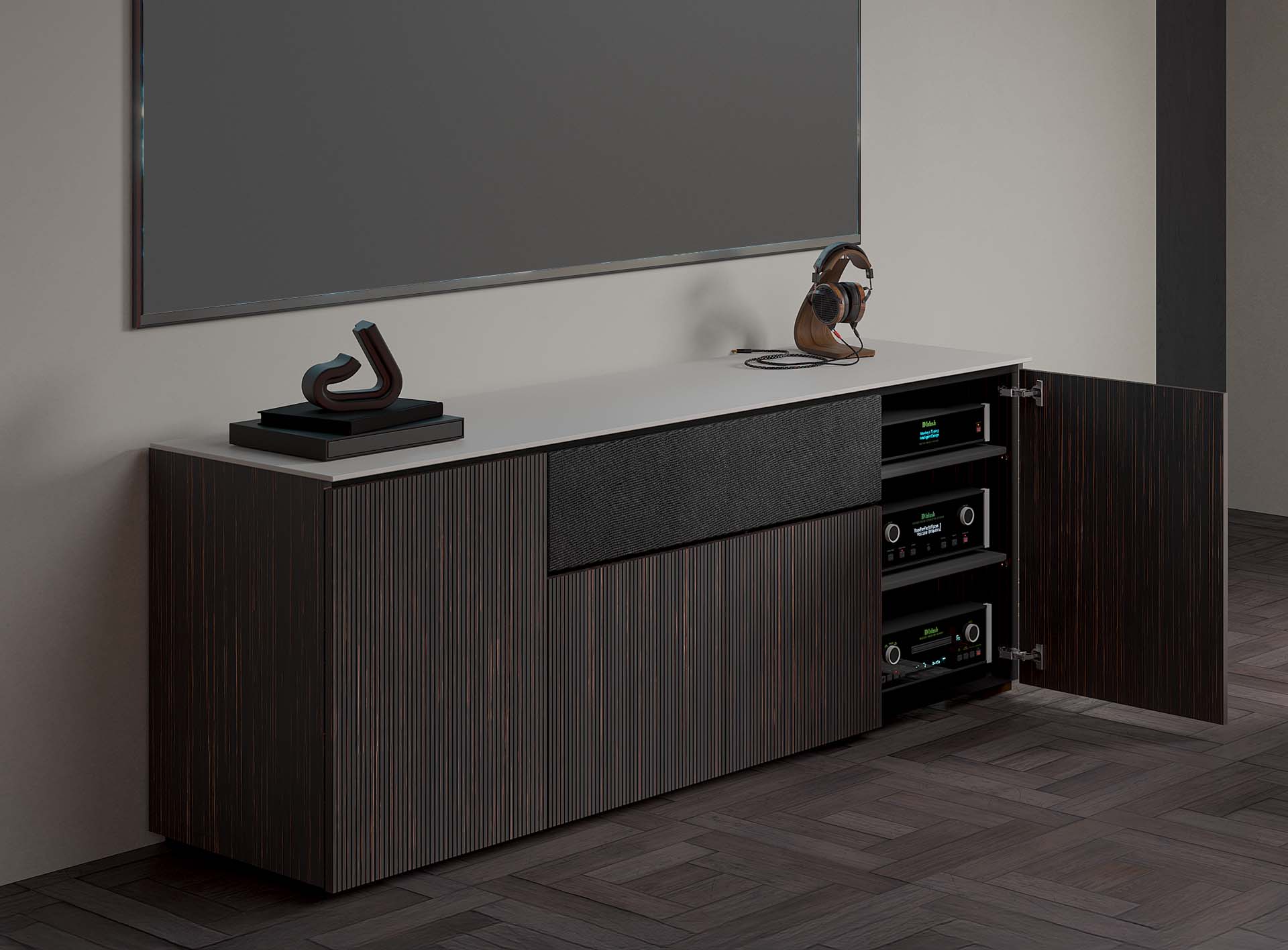 Salamander Designs, Chameleon, Speaker Integrated Cabinet, TV Stand, Audiophile